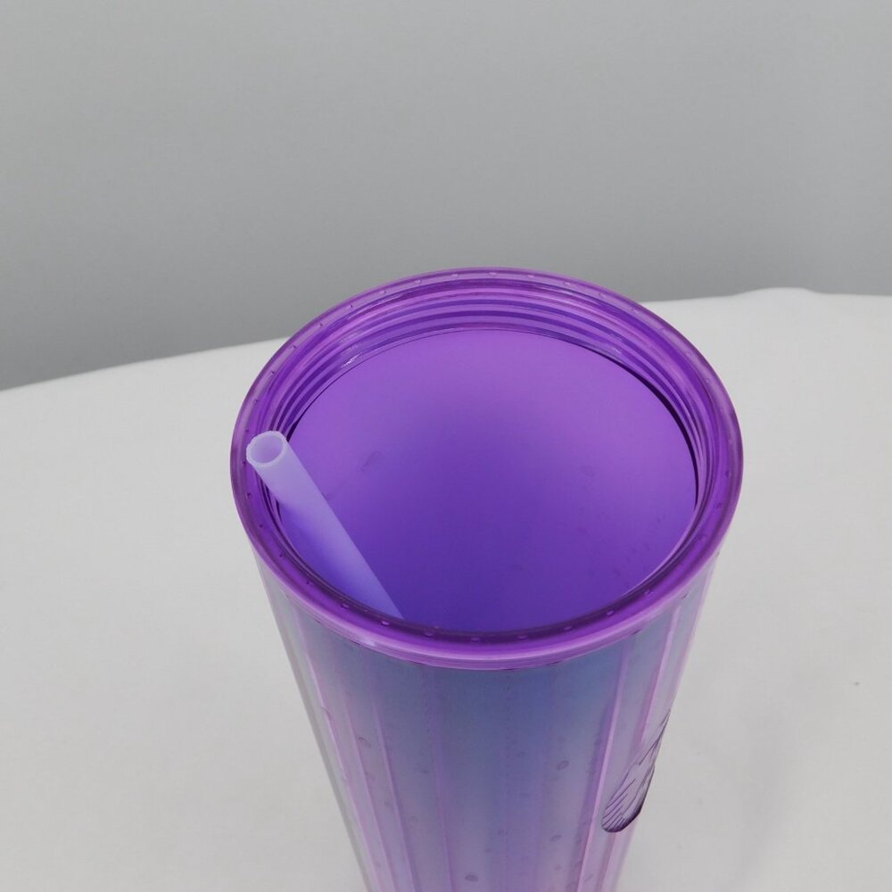 Starbucks Fall 2022 Dark Purple Kaleidoscope Dome Lid 24oz Venti Tumbler Straw - Picture 6 of 8